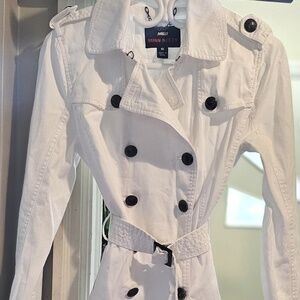 Miss Sixty White Mini Trench Coat with Belt